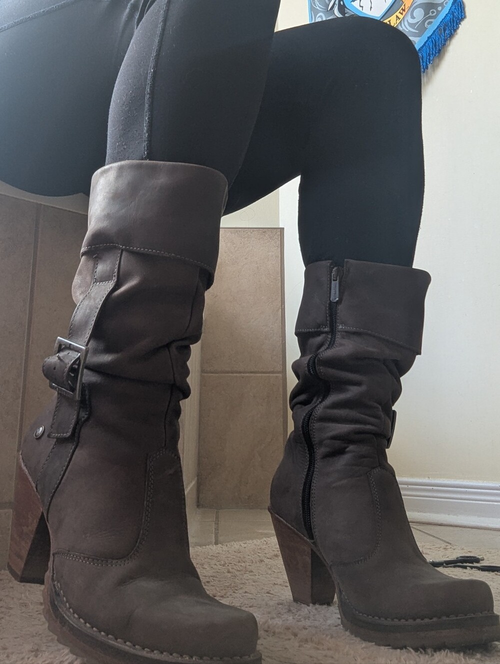 Neosens Genuine Leather Tall Boots SZ 39 (8-8.5 Us)